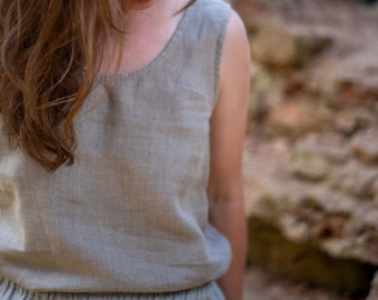 Linen top / Linen tank top / Linen sleeveless blouse / Linen top for women / Linen top ARA