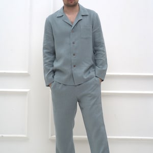 Linen pajama SET for men/ Linen pyjama set for men / Simple nightwear for men / Linen pjs / Linen jacket CIRCINUS and linen pants SCUTUM