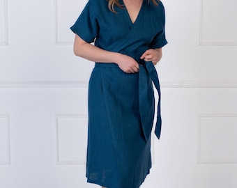 Linen wrap dress / Maternity linen dress / Summer dress / Kimono dress / Linen wrap dress TUCANA