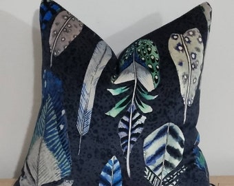 Designers Guild Quill Velvet Cobalt  & Omega Velvet Cushion Cover 43x43 cm