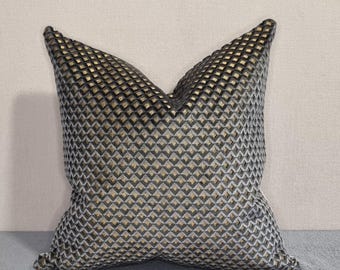 Designers Guild Portland Graphite & Omega Velvet Cushion Cover 43x43 cm
