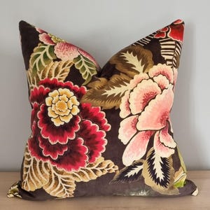 Designers Guild Rose De Damas Velours Cranberry Fabric Cushion Cover 50x50 cm