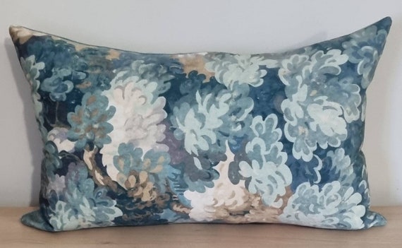 Linwood Omega Prints English Oak Teal & Omega Samt Kissenbezug 35x55 cm
