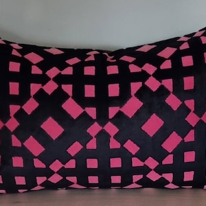 Designers Guild Christian Lacroix Soft Laveu Magenta & Omega Velvet Cushion Cover 35x55 cm