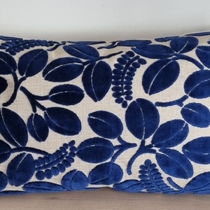 Designers Guild Calaggio Indigo & Omega Velvet Cushion Cover 35x55 cm