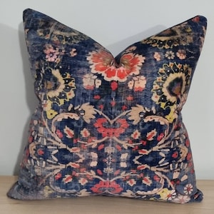 Linwood Omega Prints Genie Blue & Omega Velvet Cushion Cover 45x45 cm