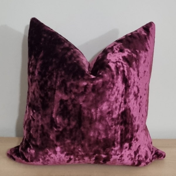 Luxurious Linwood Sigma Crushed Italian Velvet Purple,Red,Green, Beige, Cream, Graphite, Deep Purple Cushion Cover