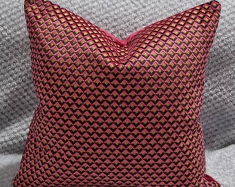 Designers Guild Portland Raspberry & Omega Velvet Cushion Cover 43x43 cm