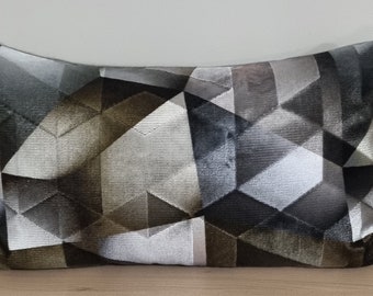 Designers Guild Maurier Graphite & Omega Velvet Cushion Cover 35x55 cm