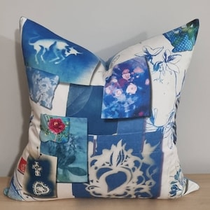 Designers Guild Christian Lacroix Follete Bleu De Roi & Omega Velvet Cushion Cover 50x50 cm