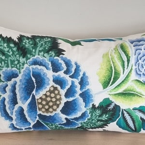 Designers Guild Rose De Damas Cobalt Fabric Cushion Cover 35x55 cm