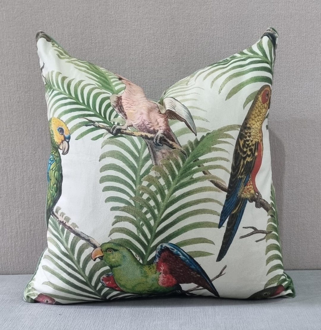 John Derian for Designers Guild Parrot and Palm Azure Fabric