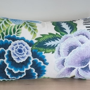 Designers Guild Rose De Damas Cobalt Fabric Cushion Cover 35x55 cm
