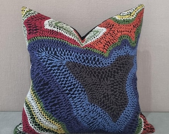 Christian Lacroix for Designers Guild Seigaiha Loca Oscuro fabric Cushion Cover 45x45 cm