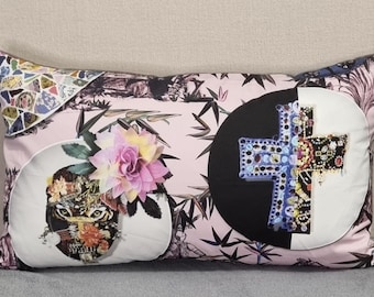 Christian Lacroix for Designers Guild Folie Myrtille fabric Cushion Cover 32x55 cm