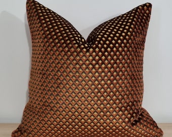 Designers Guild Portland Terracotta & Omega Velvet Cushion Cover 40x40 cm