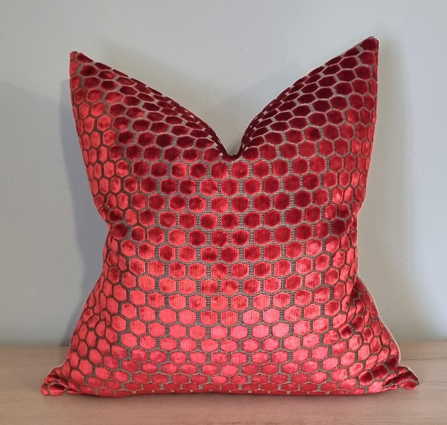 Designers Guild Jabot Pimento & Omega Velvet Cushion Cover 45x45