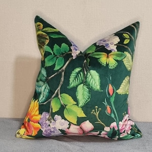 Designers Guild Eleonora Velours Viridian Fabric Cushion Cover 43x43 cm