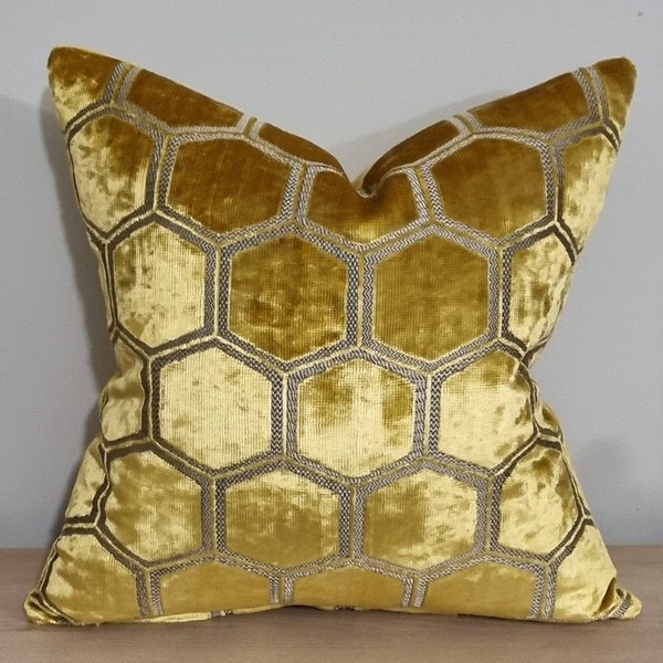 Designers Guild Manipur Gold & Omega Samtkissenbezug 45x45 cm