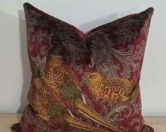 Ralph Lauren Hunting Manor Paisley Port & Omega Velvet Cushion Cover 50x50 cm