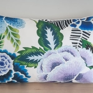 Designers Guild Rose De Damas Cobalt Fabric Cushion Cover 35x55 cm
