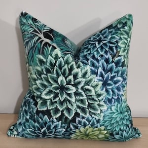Designers Guild Madhya Azure & Omega Velvet Cushion Cover  45x45 cm
