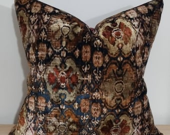GP & J Baker Petropolis Sienna and Omega Velvet Cushion Cover 45x45 cm
