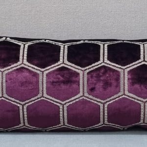 Designers Guild Manipur Damson Fabric Cushion Cover 11x26 Inches