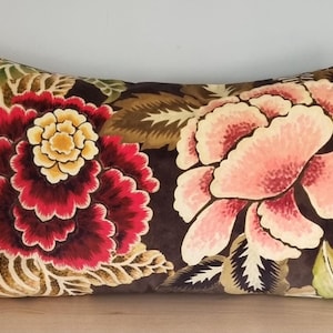 Designers Guild Rose De Damas Velours Cranberry Fabric Cushion Cover 35x55 cm