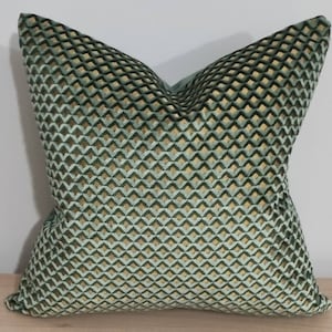 Designers Guild Portland Antique Jade & Omega Velvet Cushion Cover 45x45 cm