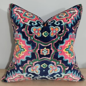 Housse de coussin Linwood Kami Tropicana & Omega en velours 45 x 45 cm