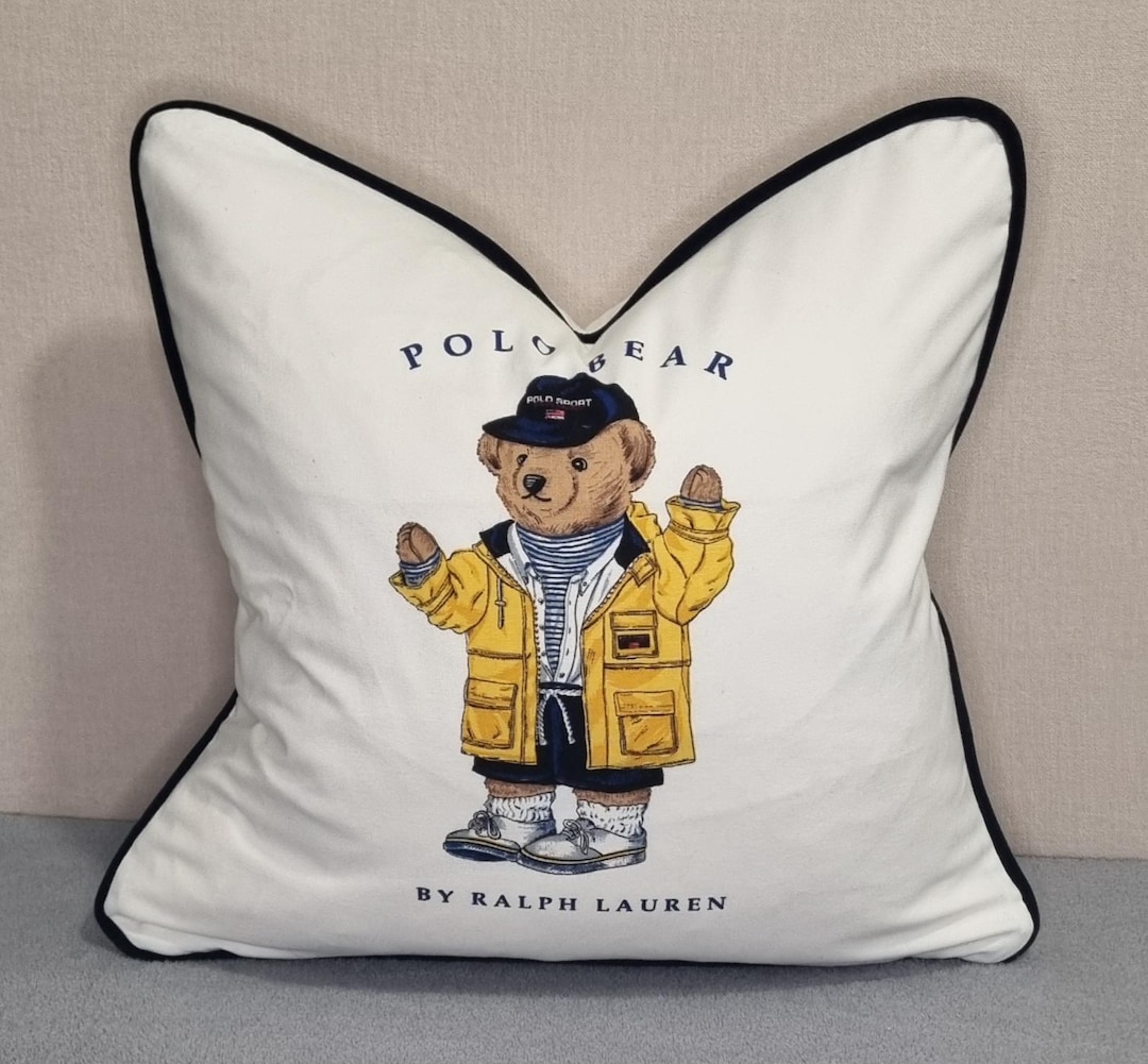 ラルフローレン ヴィンテージ ポロベア ファブリック クッションカバー