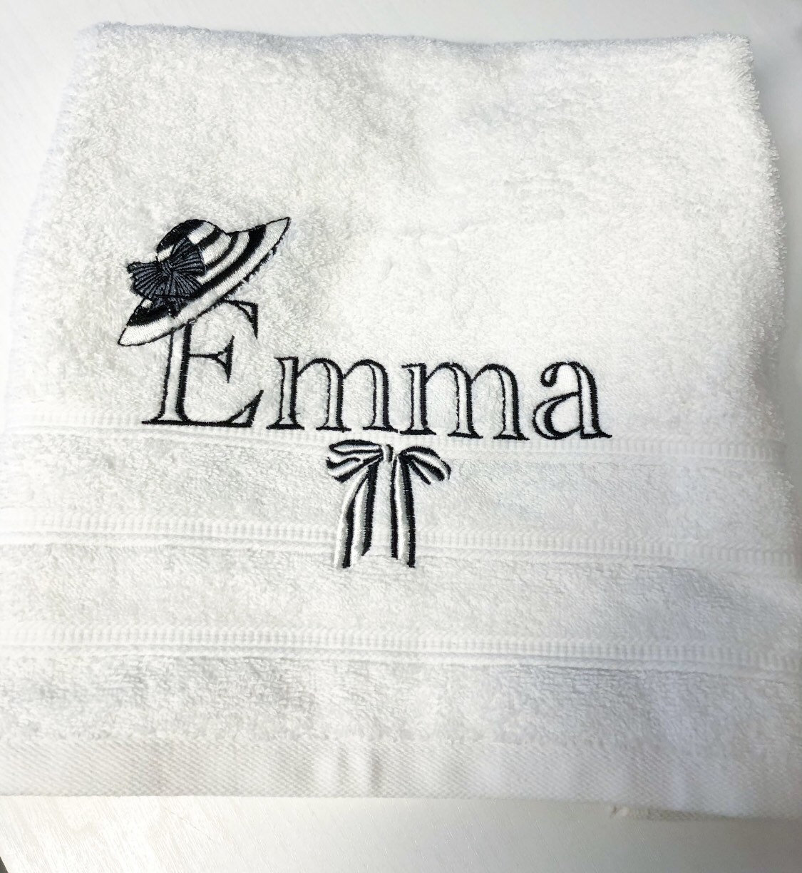 Beautiful Audrey inspired personalised hand towels Etsy