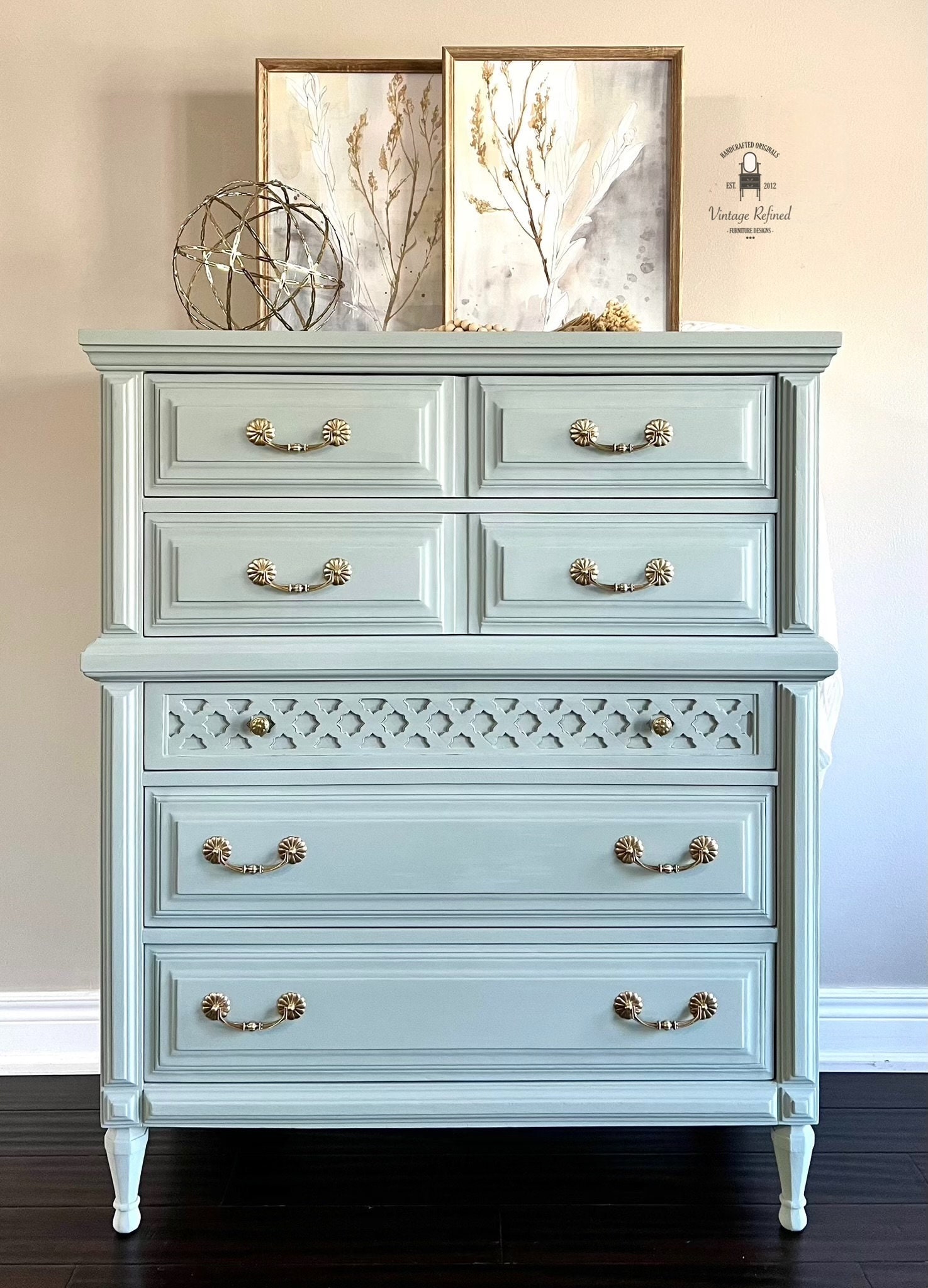 Blue Tallboy Dresser - Etsy