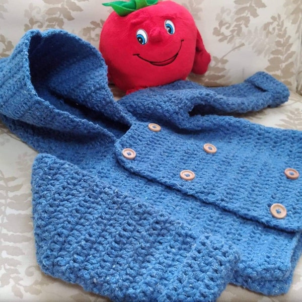 Sweat à capuche au crochet pour enfant / Veste à capuche en crochet pour enfant. Veste enfant au crochet faite main.