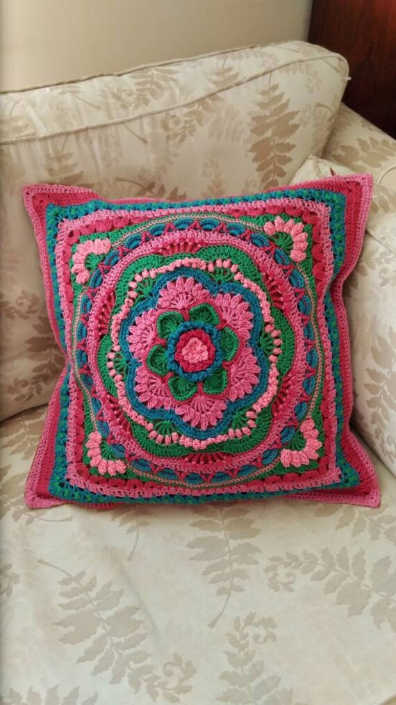 Moons Shadow Crocheted Cushion