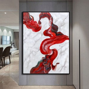 modern abstract painting original red painting large canvas art oversized wall art large oil painting extra large wall art abstract M488