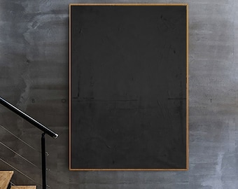 grande dipinto astratto originale su tela moderno dipinto nero astratto arte murale molto nera arte contemporanea arte murale astratta nera A632