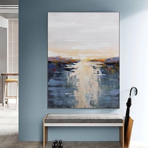 large abstract wall art, original paintings on canvas, oversized wall art, large abstract painting landscape, large canvas wall art A451