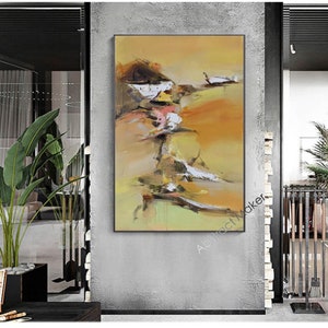 original oil painting on canvas, contemporary wall art abstract, modern abstract canvas art, living room wall art handmade painting W717