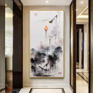 large canvas wall art, modern abstract wall art, floral painting abstract, extra large paintings on canvas, oversized canvas wall art A427