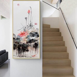modern abstract painting on canvas, floral painting abstract, extra large wall art abstract, huge wall art, oversized canvas wall art A429