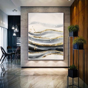 moderne abstracte schilderkunst op canvas, grote abstracte muurkunst, grote canvaskunst voor woonkamer, oversized muurkunst canvas, originele kunst A553