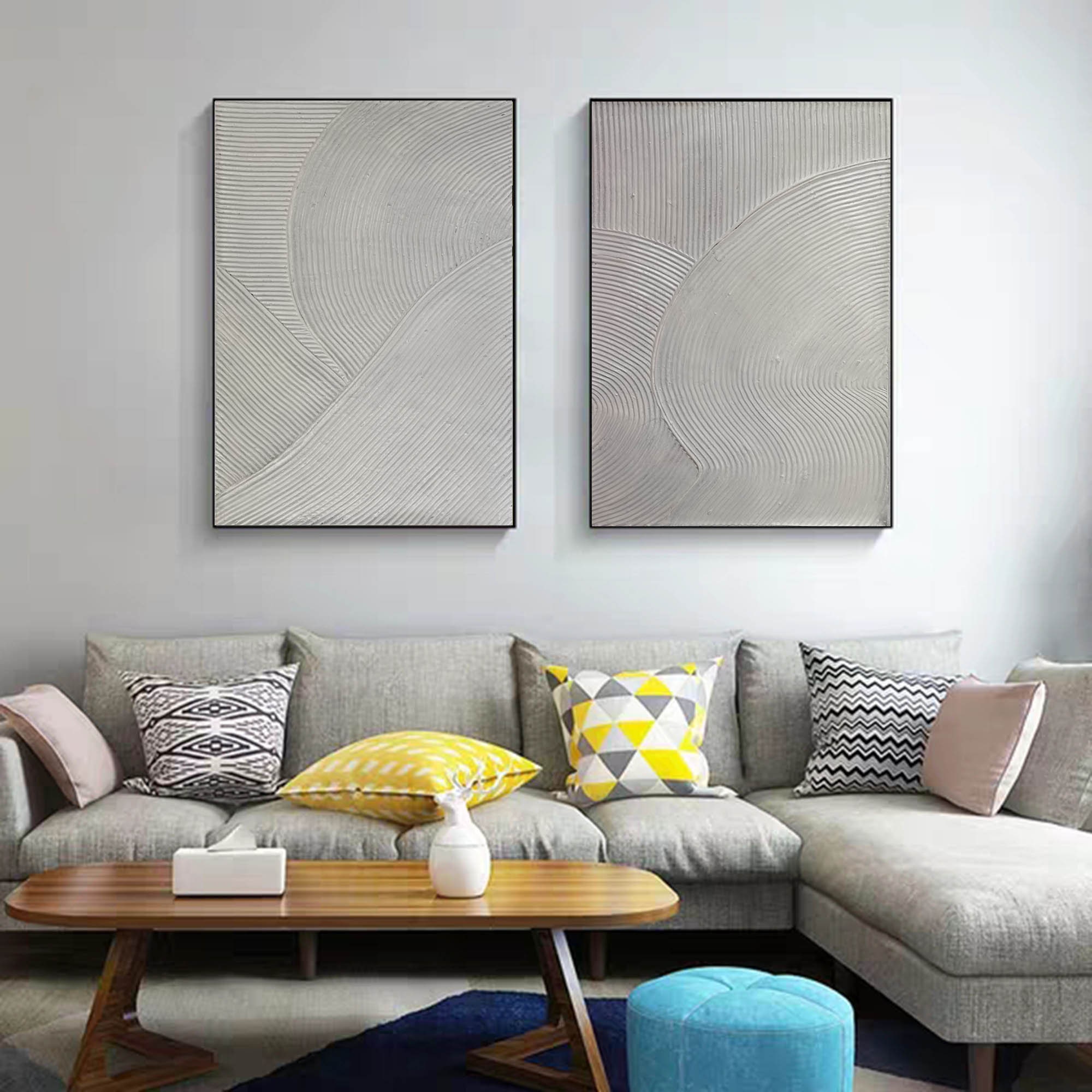 オリジナルアート絵画 2枚セット 抽象画 壁アート 大型キャンバス絵画