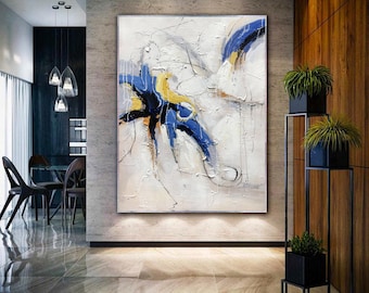 large canvas wall art, original abstract painting on canvas, modern abstract oil painting, contemporary art hand painted, textured art A563