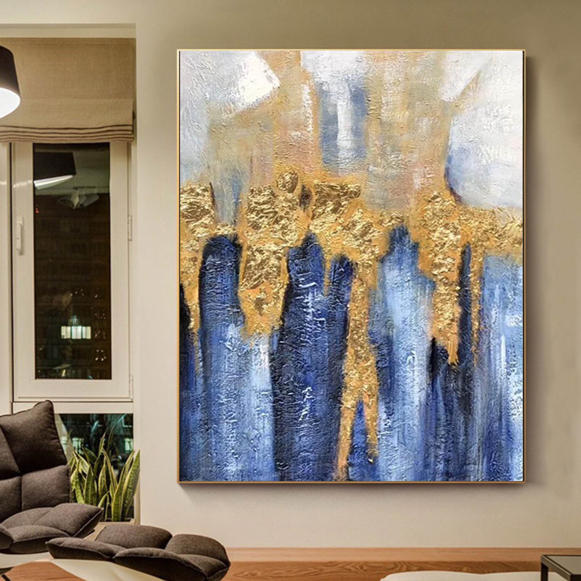 Blue Abstract Oil Painting Textured Wall Art Abstract | Etsy