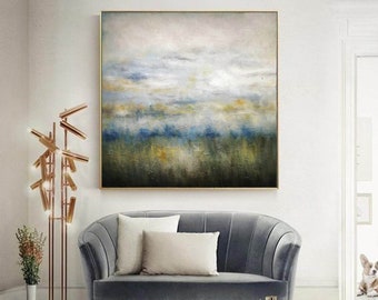 extra large abstract art, landscape painting on canvas original, modern abstract painting on canvas, oversized wall art abstract A667