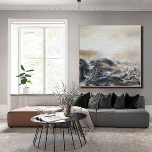 large abstract painting landscape, original canvas art, modern abstract wall art, abstract oil painting on canvas, extra large wall art L616