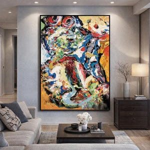 Handgemachte bunte abstrakte Wandkunst - moderne Acryl-Textur-Kunst A778