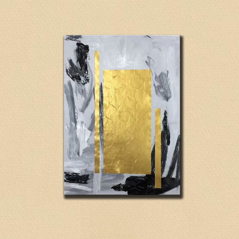 Original Paintings on Canvas Original Gold Leaf Wall Art Etsy